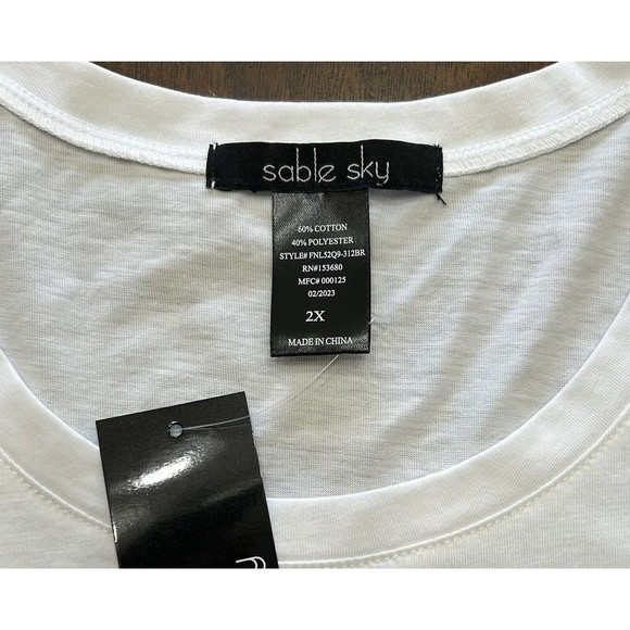 Sable Sky Women’s Plus Size 2X Bride T-Shirt White Wedding Bachelorette New! - Picture 3 of 4